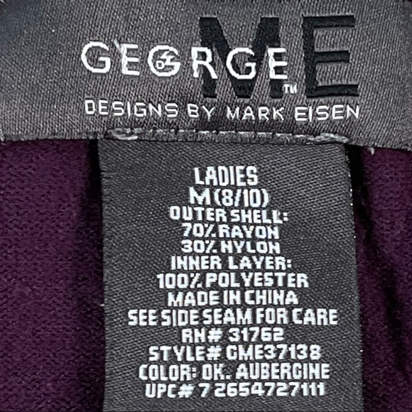 4/$32 George size medium deep burgundy/maroon sheer short puffy sleeve top - Picture 8 of 8